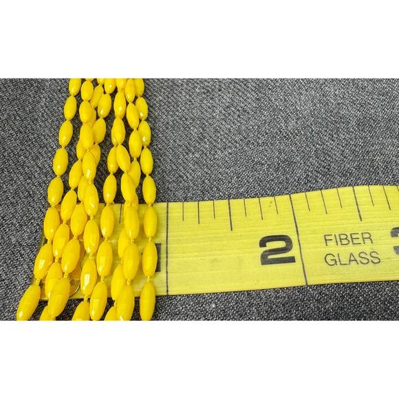 1950's Vintage Flapper Style Bright Yellow Necklace - Picture 5 of 5
